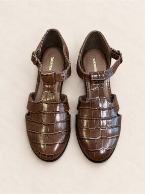 Intentionally Blank Eureka Flats Size 6 Brown Leather Mary Jane Flat